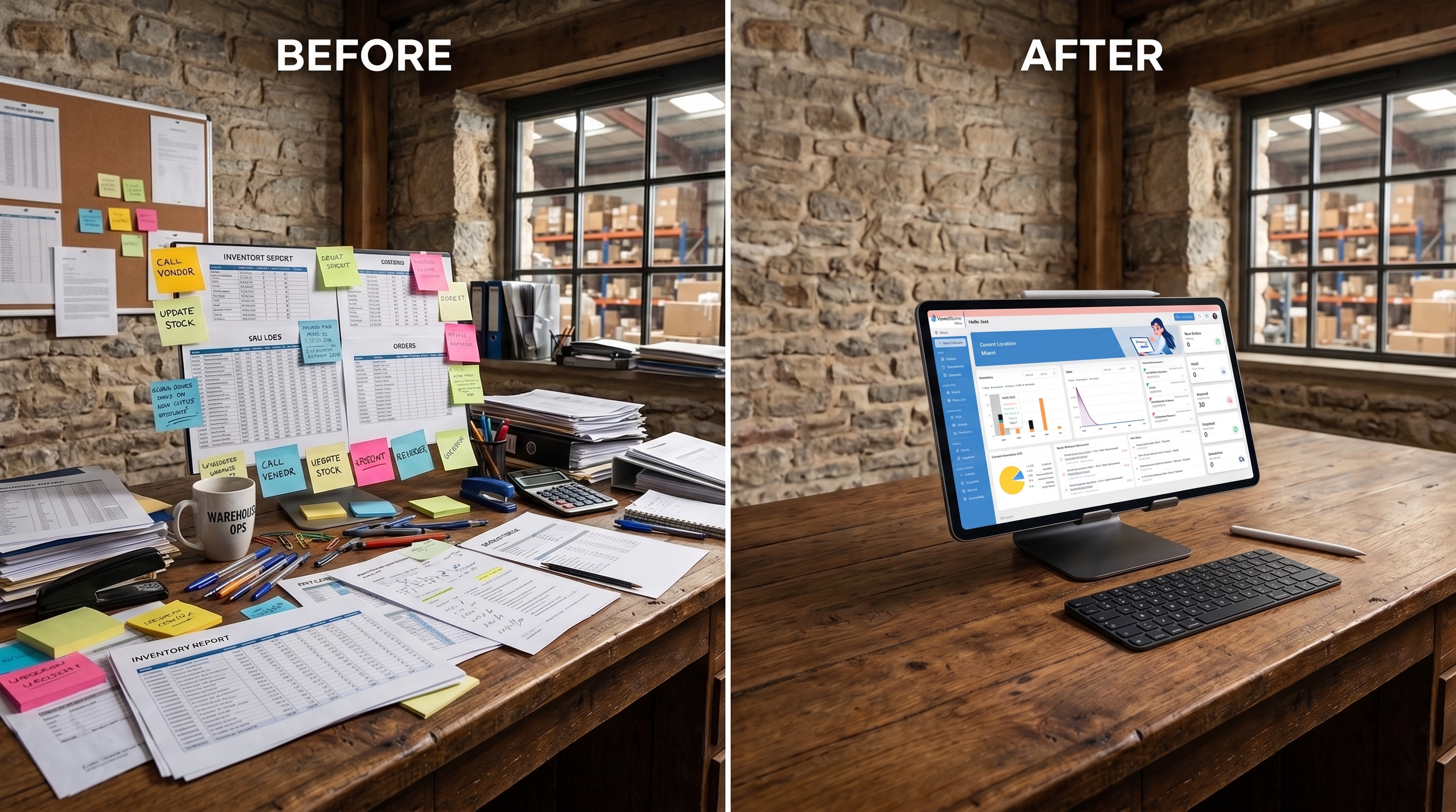 Stone distributor team transitioning from spreadsheets to real-time inventory software
