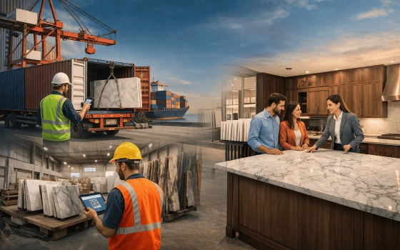 Slab-level inventory tracking with photos, dimensions, and real-time status